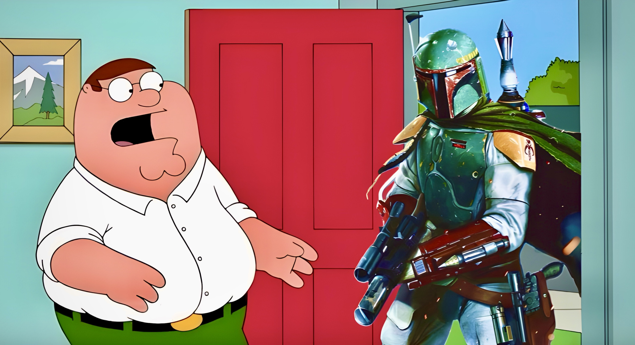 Peter and Boba Fett Blank Meme Template