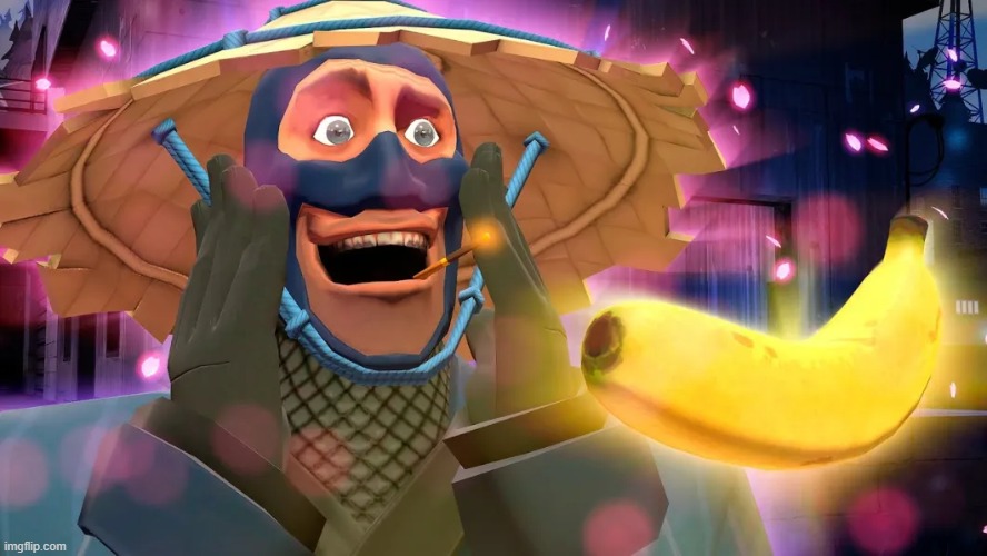banana | image tagged in tf2,stblackst,thumbnail,banana,bananas,you have been eternally cursed for reading the tags | made w/ Imgflip meme maker