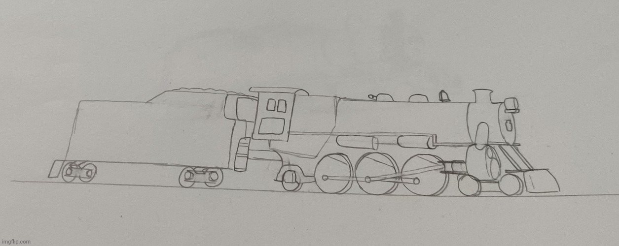 Drawing of my favorite train class, the Pennsylvania Railroad K4 | image tagged in train,drawing | made w/ Imgflip meme maker