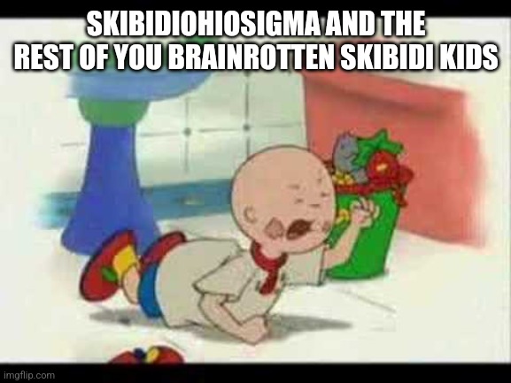 Caillou's Tantrum | SKIBIDIOHIOSIGMA AND THE REST OF YOU BRAINROTTEN SKIBIDI KIDS | image tagged in caillou's tantrum | made w/ Imgflip meme maker