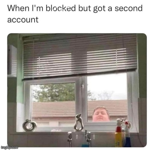 Blocked? | image tagged in blocked,alt accounts | made w/ Imgflip meme maker
