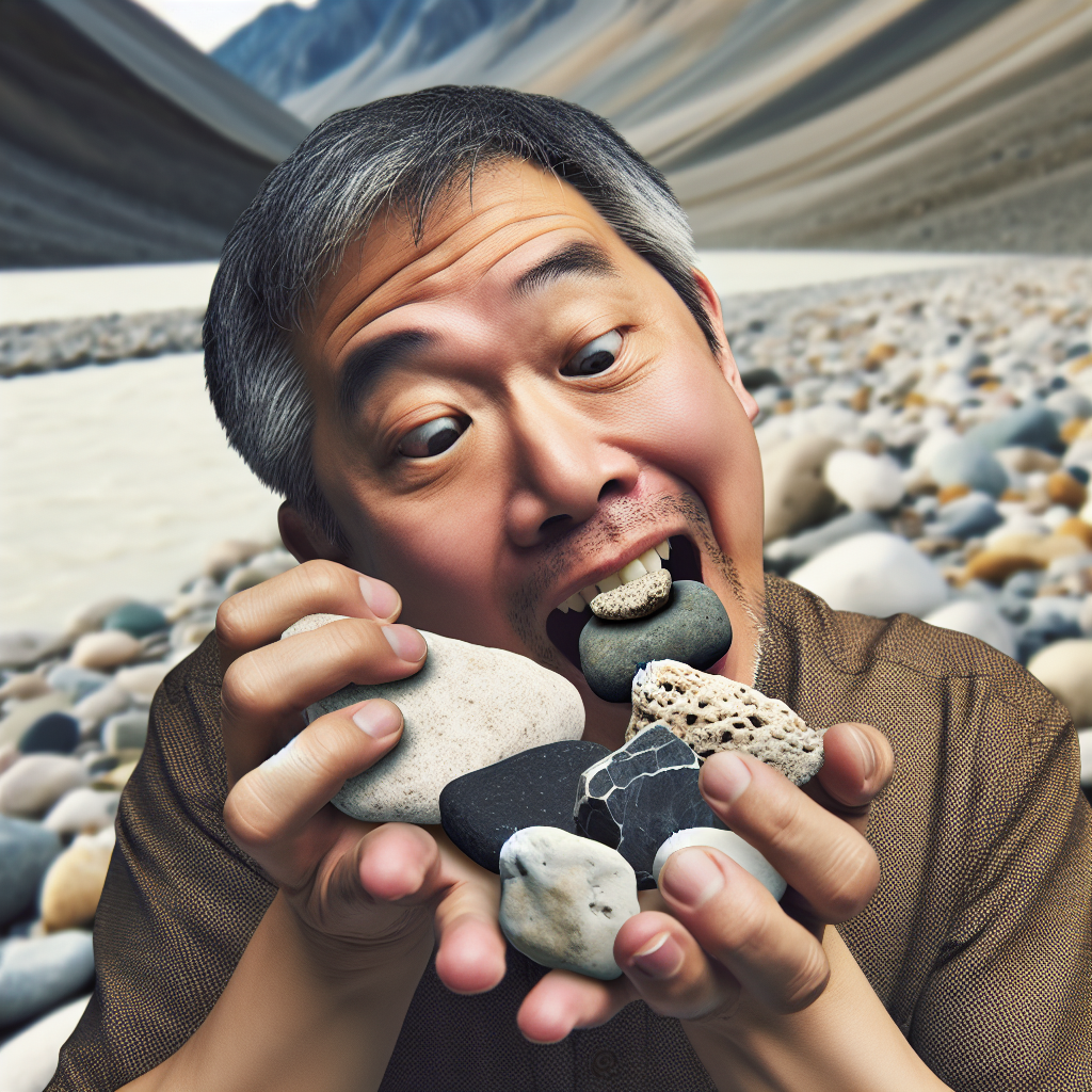 Man eating rocks Blank Meme Template