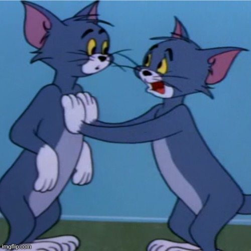 Tom refuse Tom | image tagged in tom and jerry,tom,tom cat | made w/ Imgflip meme maker