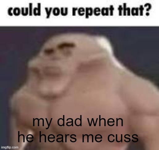 it was an accident i swear | my dad when he hears me cuss | image tagged in you have been eternally cursed for reading the tags | made w/ Imgflip meme maker