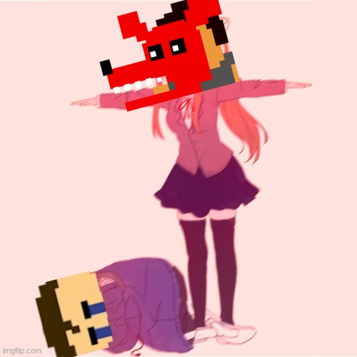 What Michael did to c.c | image tagged in monika t-posing on sans | made w/ Imgflip meme maker