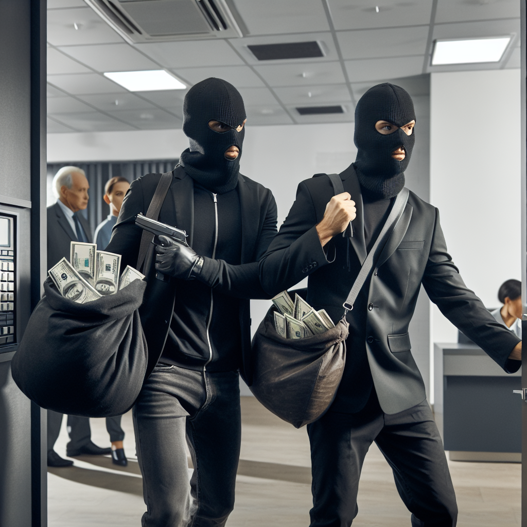 2 man robbing a bank Blank Meme Template