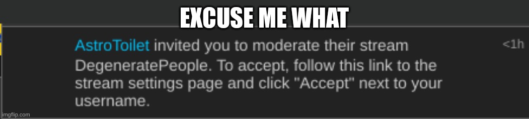 EXCUSE ME WHAT | image tagged in yuh huh | made w/ Imgflip meme maker