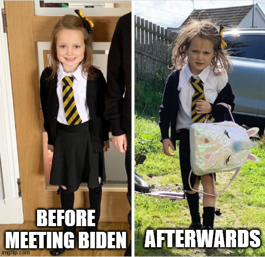 Before & After | AFTERWARDS; BEFORE MEETING BIDEN | image tagged in before after | made w/ Imgflip meme maker
