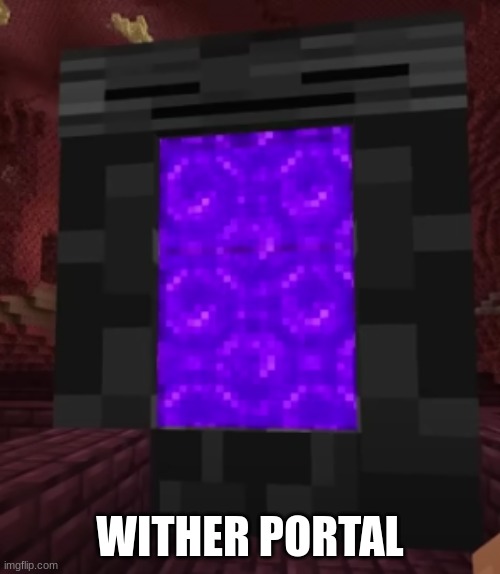 Nether portal? Nah. Wither Portal. (from Not Safe #infinity+14) | WITHER PORTAL | image tagged in minecraft,nether | made w/ Imgflip meme maker
