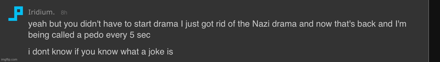 image tagged in fuck iridium | made w/ Imgflip meme maker