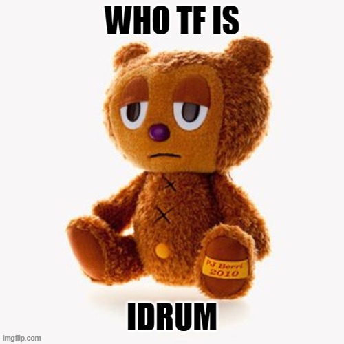 Pj plush | WHO TF IS; IDRUM | image tagged in pj plush | made w/ Imgflip meme maker