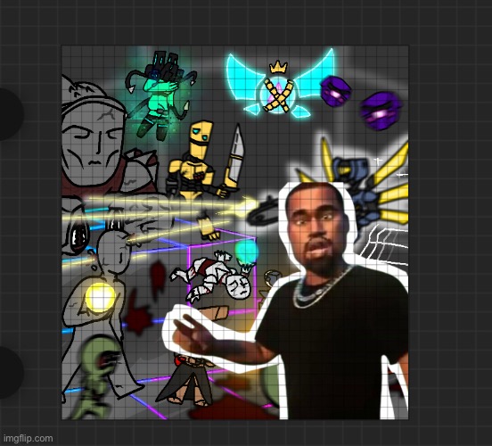 help kanye west invaded my drawing | made w/ Imgflip meme maker