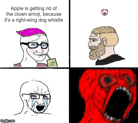 A dog-whistle is something only dogs can hear | Apple is getting rid of the clown emoji, because it's a right-wing dog whistle; 🤡 | made w/ Imgflip meme maker