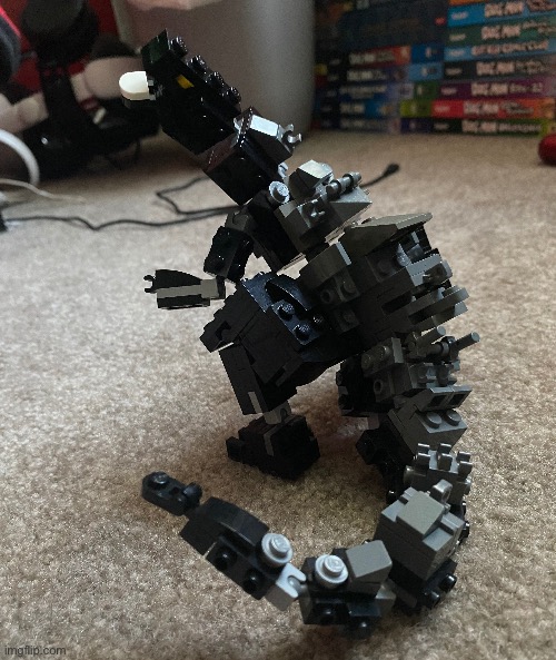 My lego Godzilla that I made (took a month because of the pieces) | image tagged in lego,godzilla | made w/ Imgflip meme maker