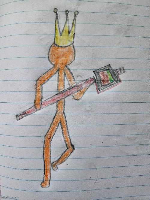 I drew King Orange from Animation Vs Minecraft | image tagged in minecraft,drawing | made w/ Imgflip meme maker
