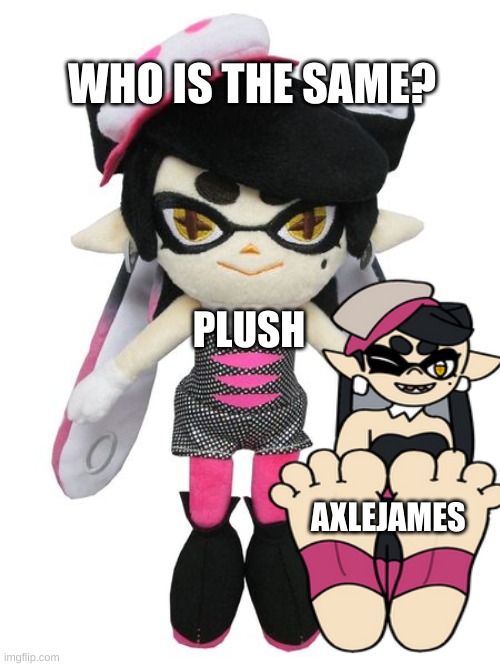 Callie Same meme | WHO IS THE SAME? PLUSH; AXLEJAMES | image tagged in callie plush | made w/ Imgflip meme maker