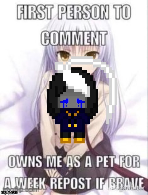 I AINT BRAVE I AINT BRAVE IT WAS THE INTRUSIVE THOUGHTS THEY WON AGAIN DAMMIT | image tagged in first person to comment owns as a pet for a week | made w/ Imgflip meme maker