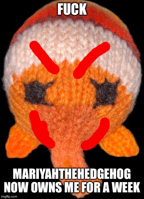 As a pet | FUCK; MARIYAHTHEHEDGEHOG NOW OWNS ME FOR A WEEK | image tagged in evil bob in the abyss | made w/ Imgflip meme maker