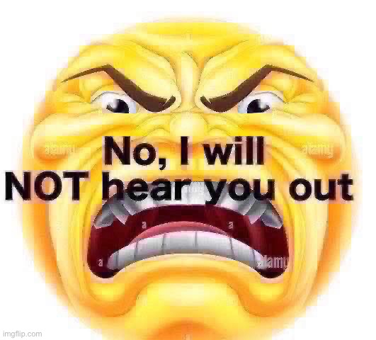 No I will not hear u out | image tagged in no i will not hear u out | made w/ Imgflip meme maker