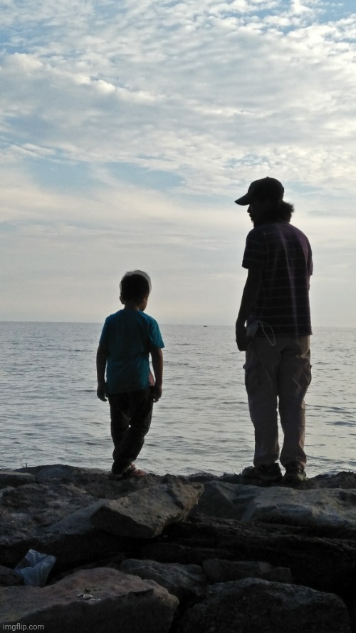 found this photo during my childhood of me and my dad. kinda sad how much he has changed over the years. | made w/ Imgflip meme maker