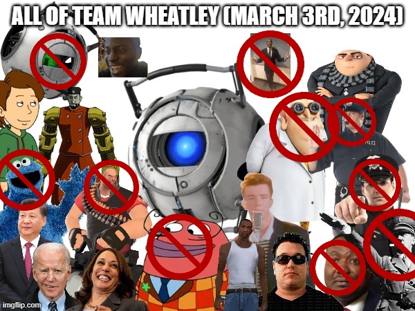 Team Wheatley progress Chart Update 1 | image tagged in all of team wheatley as of march 3 2024 | made w/ Imgflip meme maker