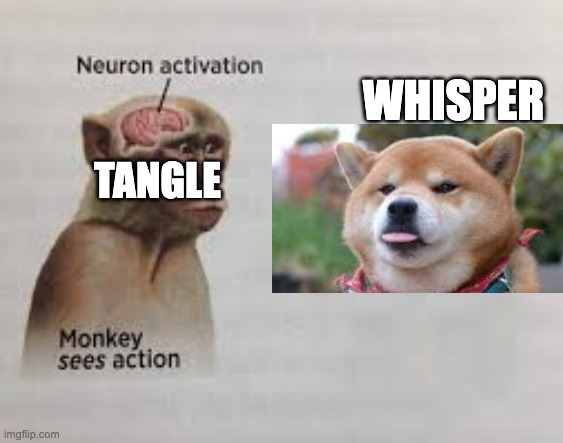 Neuron activation | WHISPER; TANGLE | image tagged in neuron activation,sonic the hedgehog | made w/ Imgflip meme maker