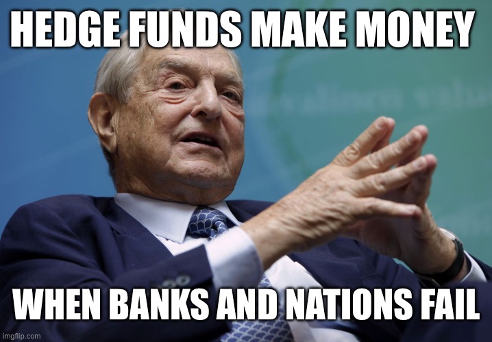 Excellent. | HEDGE FUNDS MAKE MONEY; WHEN BANKS AND NATIONS FAIL | image tagged in george soros,liberal logic,stupid liberals,liberal hypocrisy,liberal vs conservative,sjw | made w/ Imgflip meme maker