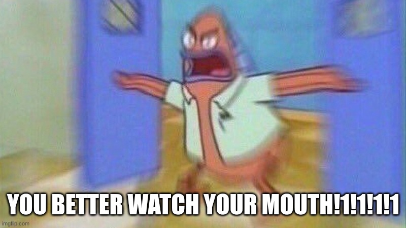 You Better Watch Your Mouth 1 Panel | YOU BETTER WATCH YOUR MOUTH!1!1!1!1 | image tagged in you better watch your mouth 1 panel | made w/ Imgflip meme maker