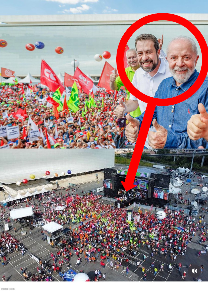 Lula's Event | image tagged in lula,guilherme boulos,event,angle,aerial view,brazil | made w/ Imgflip meme maker