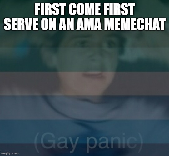 no limits | FIRST COME FIRST SERVE ON AN AMA MEMECHAT | image tagged in gay panik | made w/ Imgflip meme maker