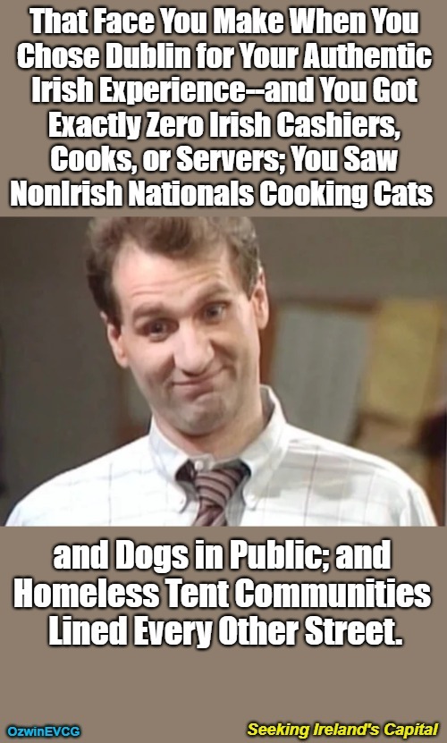 Seeking Ireland's Capital | image tagged in clowntastic,dublin,memes,ireland,al bundy,traveling | made w/ Imgflip meme maker