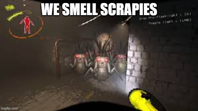 hand it all over to them | WE SMELL SCRAPIES | image tagged in incoming horde,lethal company | made w/ Imgflip meme maker