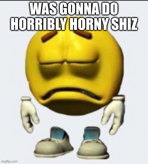 Sad emoji | WAS GONNA DO HORRIBLY HORNY SHIZ | image tagged in sad emoji | made w/ Imgflip meme maker