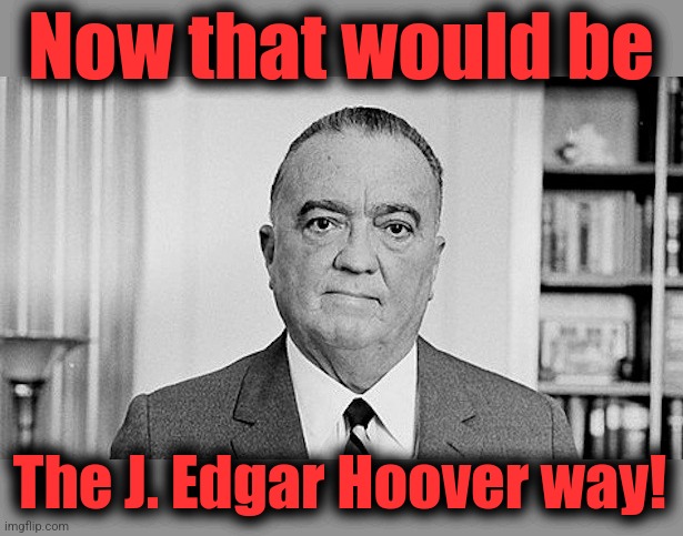 Now that would be The J. Edgar Hoover way! | image tagged in j edgar hoover | made w/ Imgflip meme maker