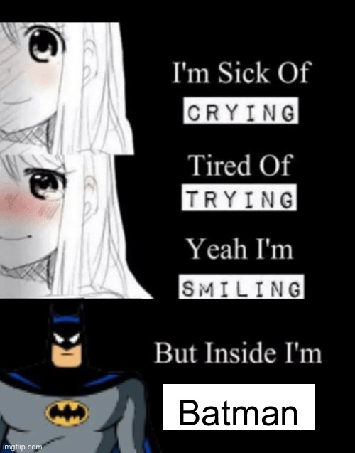 I'm Sick Of Crying | Batman | image tagged in i'm sick of crying | made w/ Imgflip meme maker