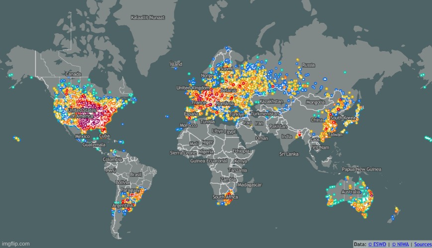 map of every tornado in recorded history (how does one hit alaska) | made w/ Imgflip meme maker