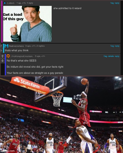 Dunk on  | image tagged in dunk on | made w/ Imgflip meme maker