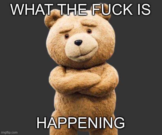 ted png | WHAT THE FUCK IS; HAPPENING | image tagged in ted png | made w/ Imgflip meme maker