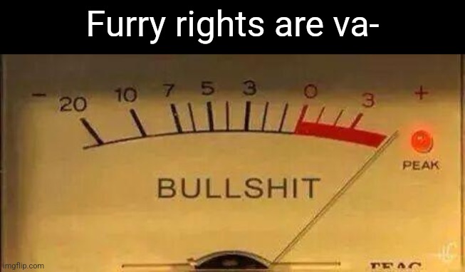 Bullshit Meter | Furry rights are va- | image tagged in bullshit meter | made w/ Imgflip meme maker