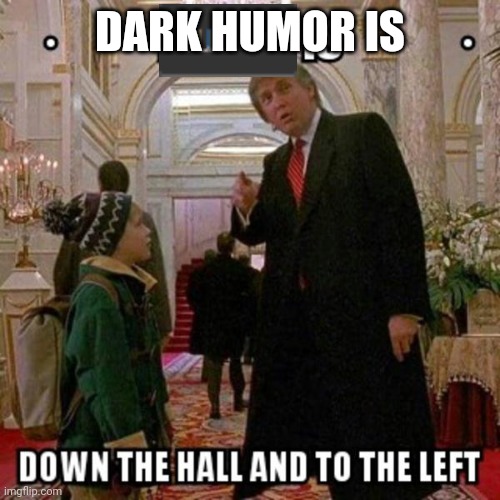 Fun Stream is Down the Hall to the Left | DARK HUMOR IS | image tagged in fun stream is down the hall to the left | made w/ Imgflip meme maker