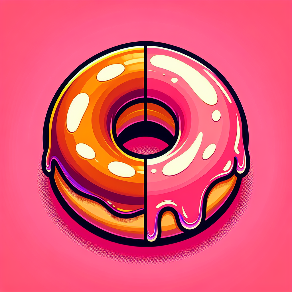 Pink Background With one donut with glaze the other not Blank Meme Template