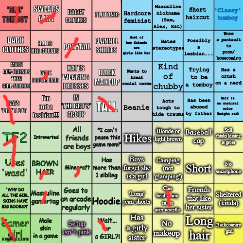 The kind of GF I want | image tagged in the tomboy bingo | made w/ Imgflip meme maker