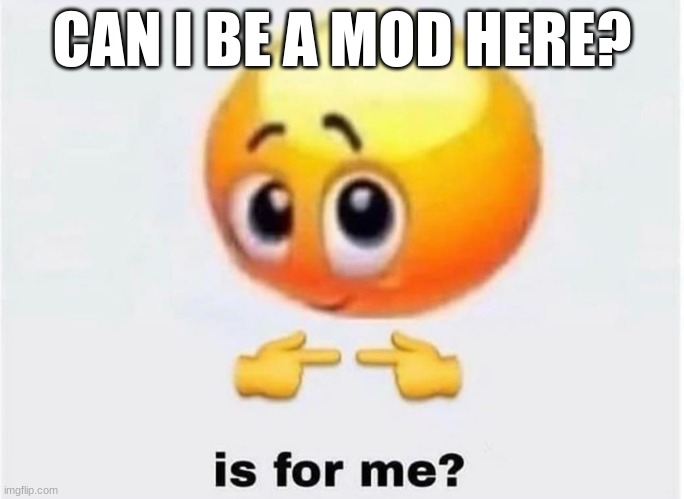 Is for me | CAN I BE A MOD HERE? | image tagged in is for me | made w/ Imgflip meme maker