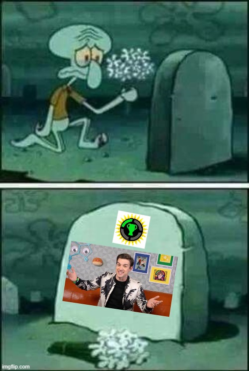 a momment of slience.. | image tagged in spongebob grave,game theory,matpat,retirement,a moment of silence | made w/ Imgflip meme maker