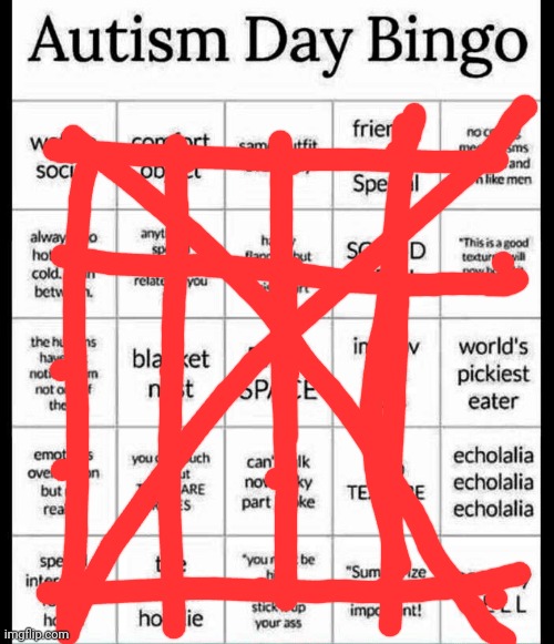 autism bingo | image tagged in autism bingo | made w/ Imgflip meme maker