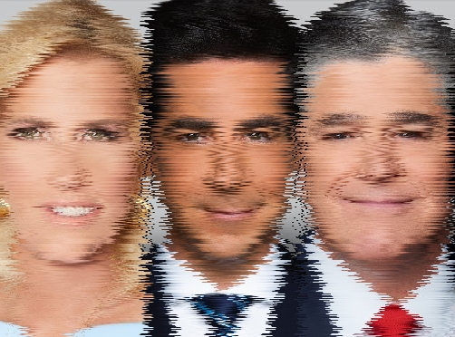 Fox News Ingraham Watters Hannity short out coming up with lies. Blank Meme Template