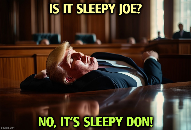 Order in the Court! | IS IT SLEEPY JOE? NO, IT'S SLEEPY DON! | image tagged in sleepy,trump,courtroom,old,tired,nap | made w/ Imgflip meme maker