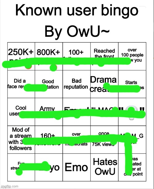 famous | image tagged in stupid bingo by owu re-uploaded by ayden | made w/ Imgflip meme maker