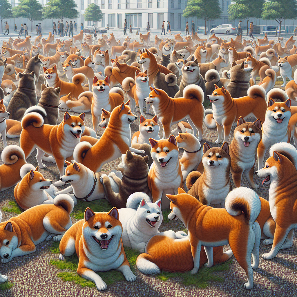 A crowd of shiba inus huddled together Blank Meme Template