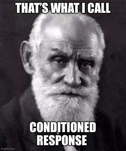 Ivan Pavlov | THAT’S WHAT I CALL CONDITIONED RESPONSE | image tagged in ivan pavlov | made w/ Imgflip meme maker